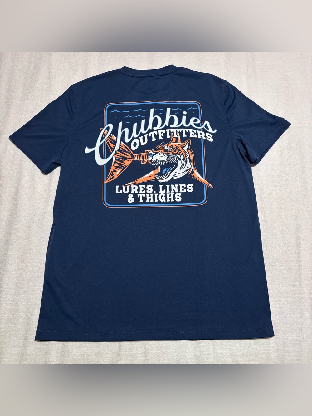 Men’s Chubbies SS Sun Crew Surf Skin Performance Shirt | Navy Blue | Size Medium